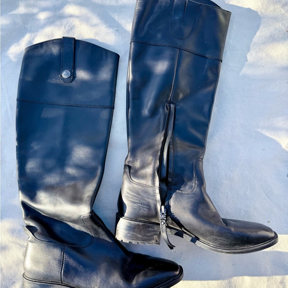 Sam Edelman Drina Riding Boots knee high black leather